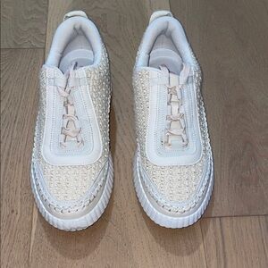 SHEIN White and Cream Woven Sneakers